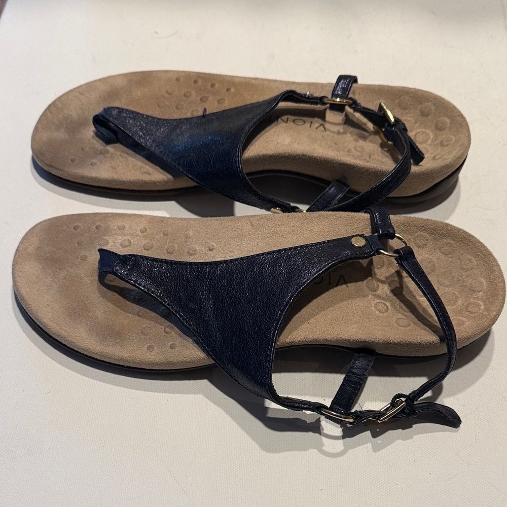 Vionic Black Leather Sandals - Picture 2 of 3